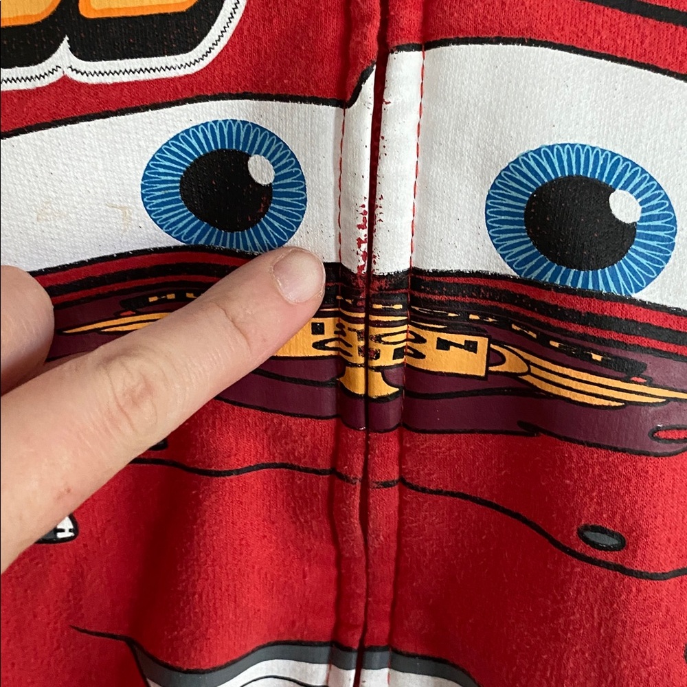 Disney Pixar Cars Red Lightning McQueen Zip Up Hoodie Size 3T - Picture 8 of 9